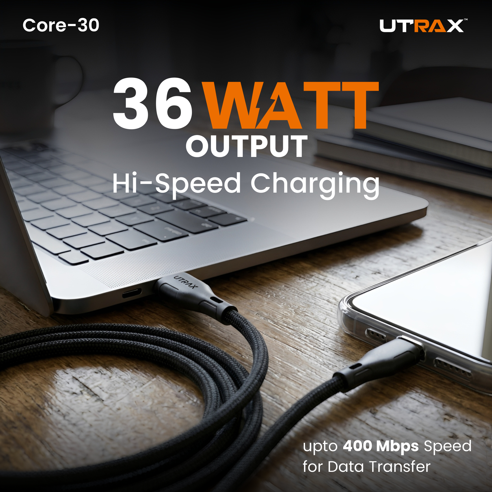 1.5M Nylon Braided USB to Type C 36W Fast & Sync Cable (New) Metal Heads