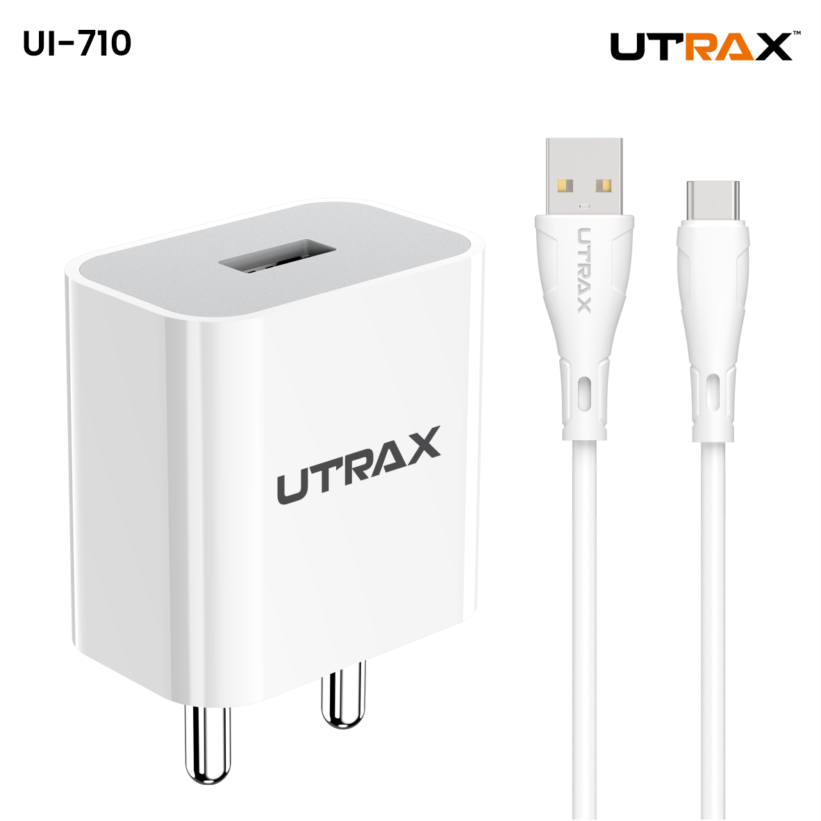 12W single USB Charger with USB Type C cable