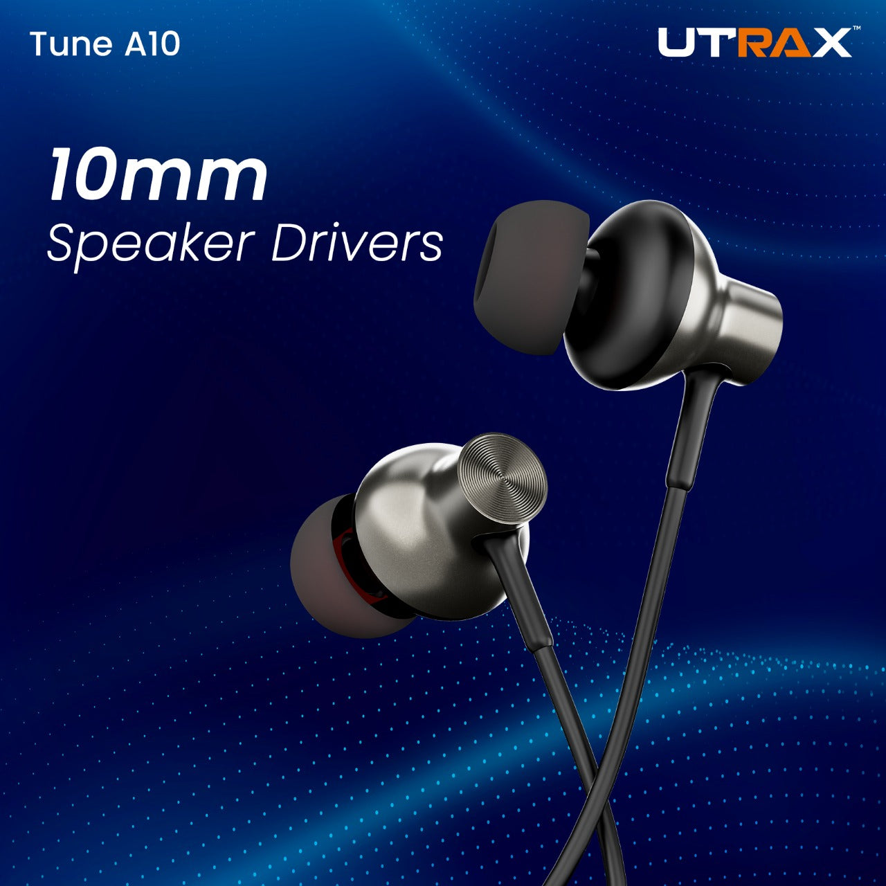 UTRAX Type-C Wired Earphones with mic, 1.2m anti-tangle cable and wide compatibility