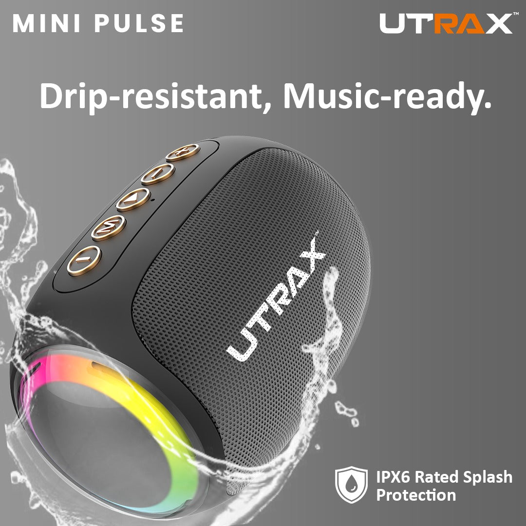 8W Premium Mini Pulse Portable Bluetooth Speaker With RGB Lights (New)