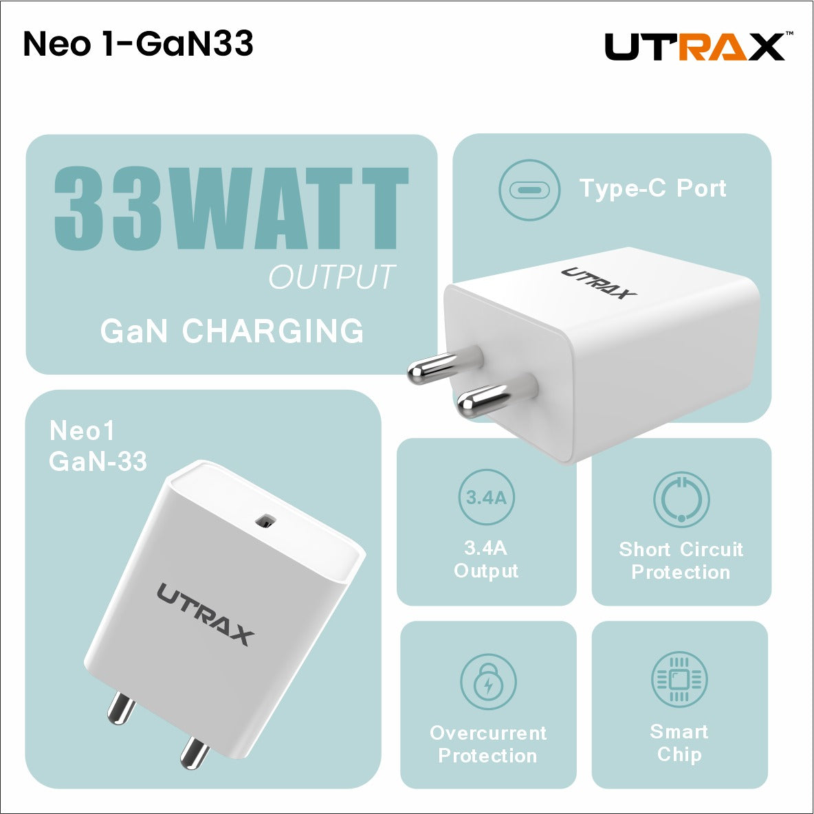 33W PD Adapter With GaN Technology - For Nothing