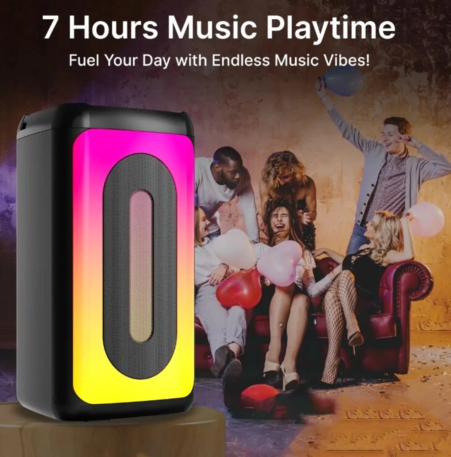 50W Premium Mini Party Maxx Bluetooth Speaker With Karoke Mic (Hamix)