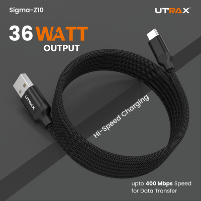 1.5M Nylon Braided USB to Type C 36W Fast & Sync Cable | Metal Heads