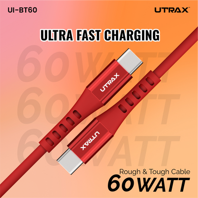 25 CM Type C to Type C TPE Cable with Metal Heads
