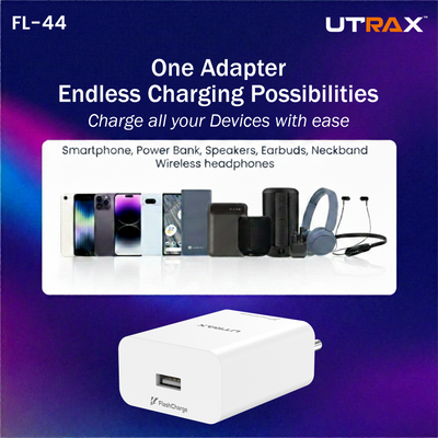 UTRAX 44W Flash Charger (FL-44) with USB-A to Type-C Cable