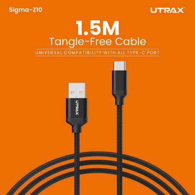 1.5M Nylon Braided USB to Type C 36W Fast & Sync Cable | Metal Heads