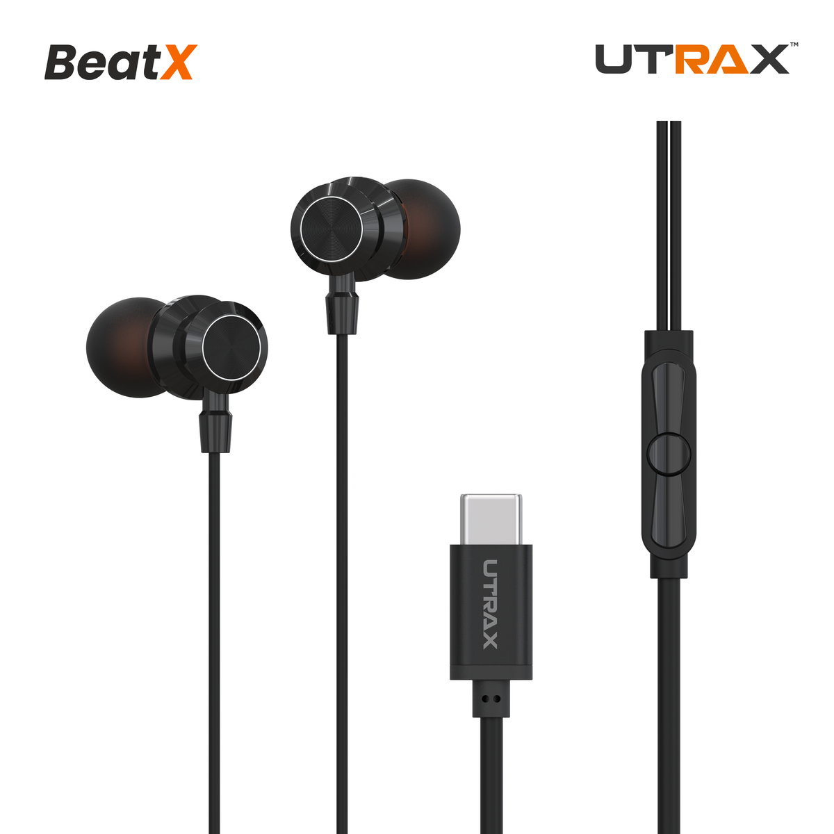 UTRAX BeatX Wired Earphones – Black