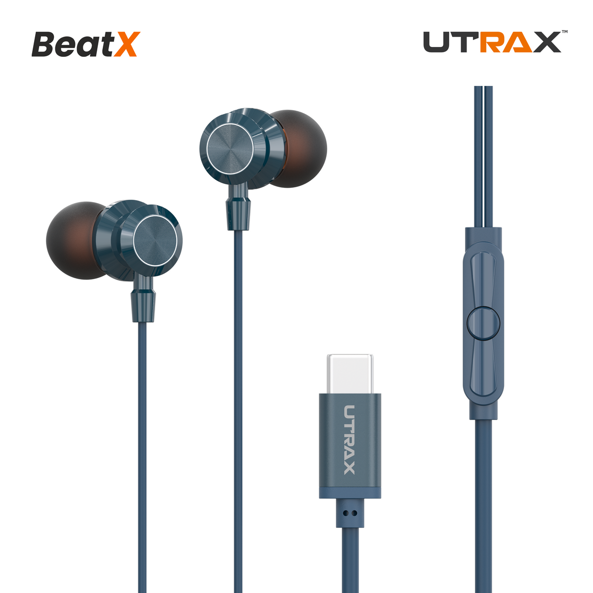 UTRAX BeatX Wired Earphones – Blue