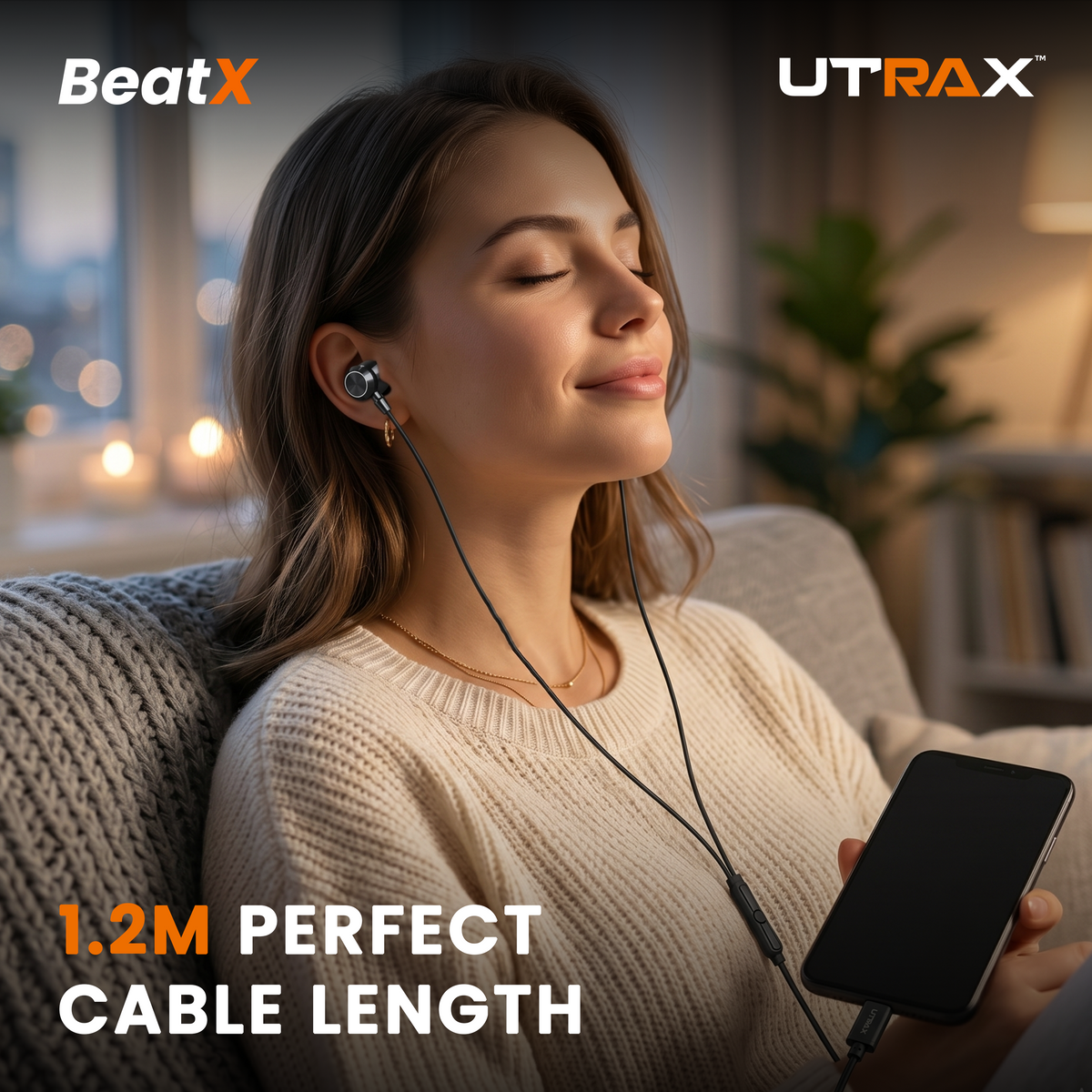 UTRAX BeatX Wired Earphones – Black