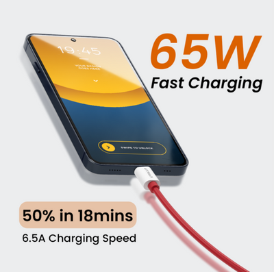 65W USB A to Type C 1M VOOC/Dash Cable