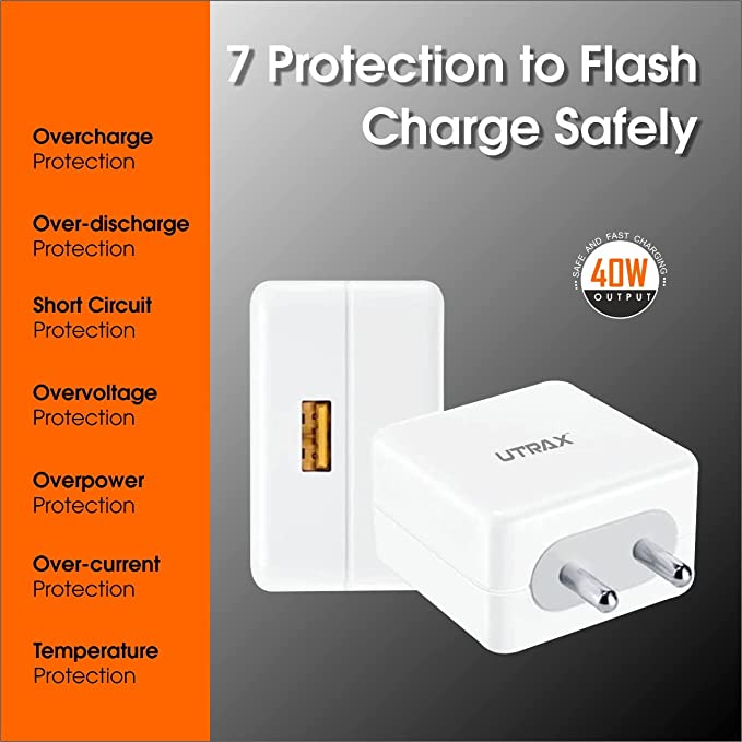 65W Supported VOOC/Dash/Wrap Charger with USB to Type C Cable