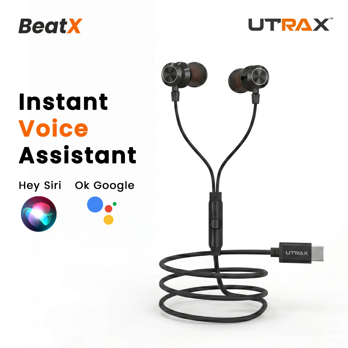 UTRAX BeatX Wired Earphones – Black