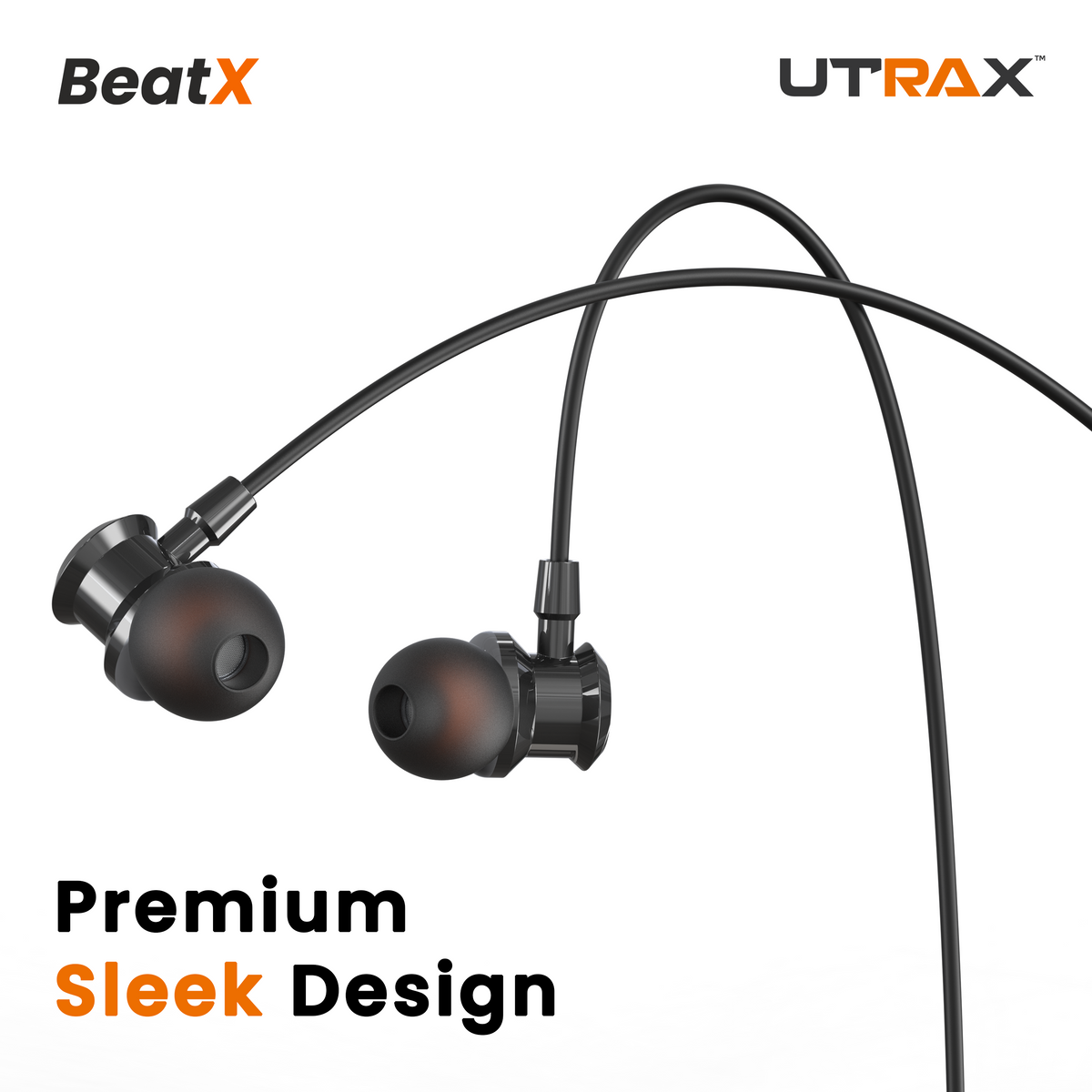UTRAX BeatX Wired Earphones – Black