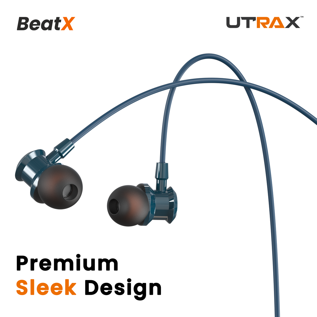 UTRAX BeatX Wired Earphones – Blue