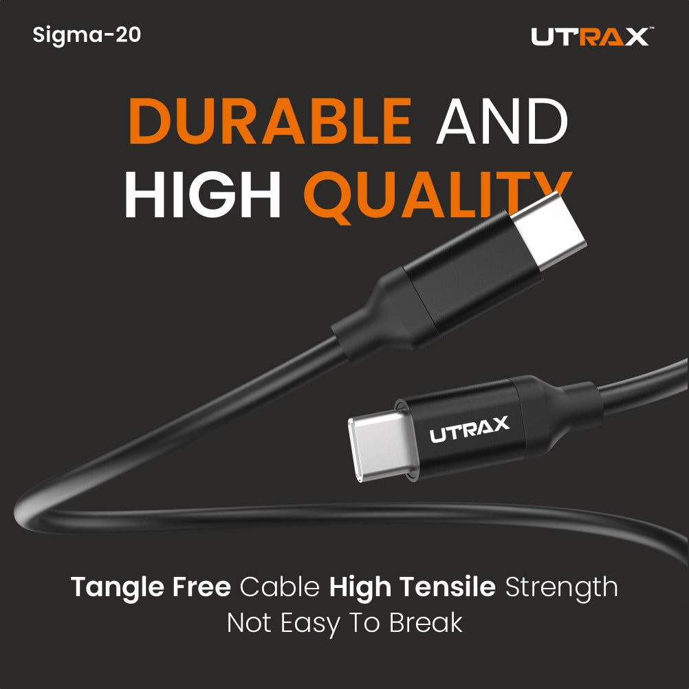 1.2M PD 65W Fast Charge & Sync Cable (TPE Material) (New) Metal Heads