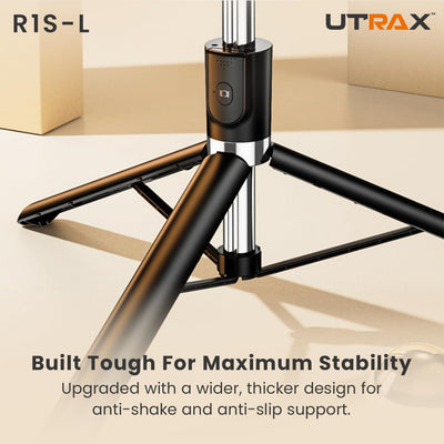 UTRAX Selfie Stick Tripod with Light, 67 inch /170CM Reinforced Tripod for Mobile Phone