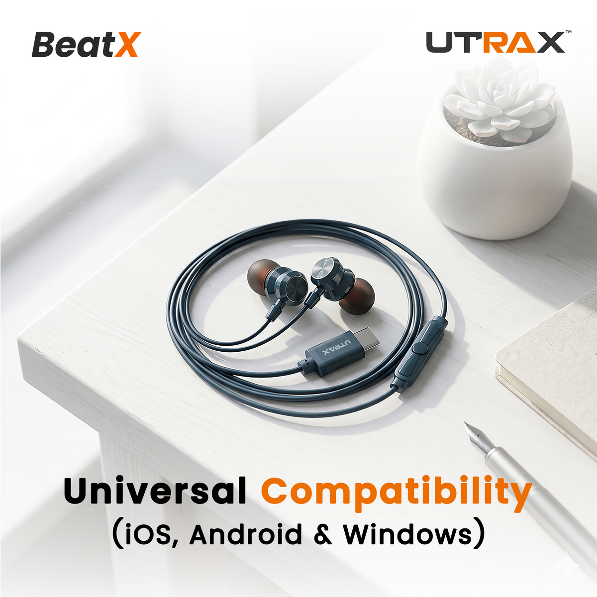 UTRAX BeatX Wired Earphones – Blue