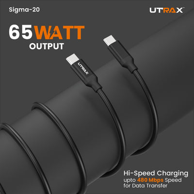 1.2M PD 65W Fast Charge & Sync Cable (TPE Material) (New) Metal Heads