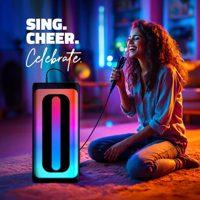 50W Premium Mini Party Maxx Bluetooth Speaker With Karoke Mic (Hamix)
