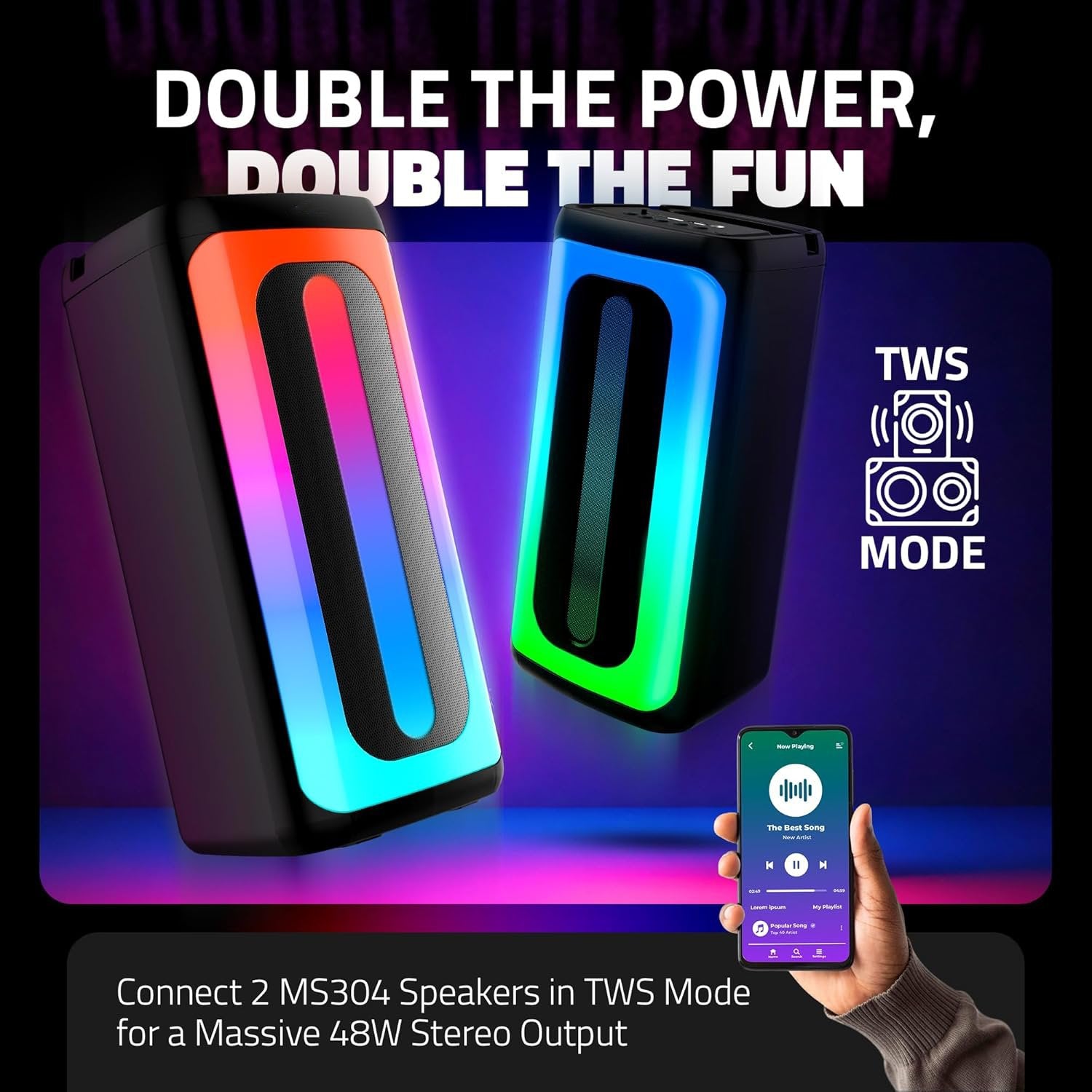 50W Premium Mini Party Maxx Bluetooth Speaker With Karoke Mic (Hamix)