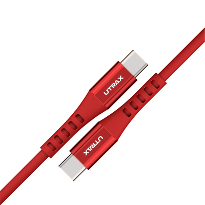 25 CM Type C to Type C TPE Cable with Metal Heads