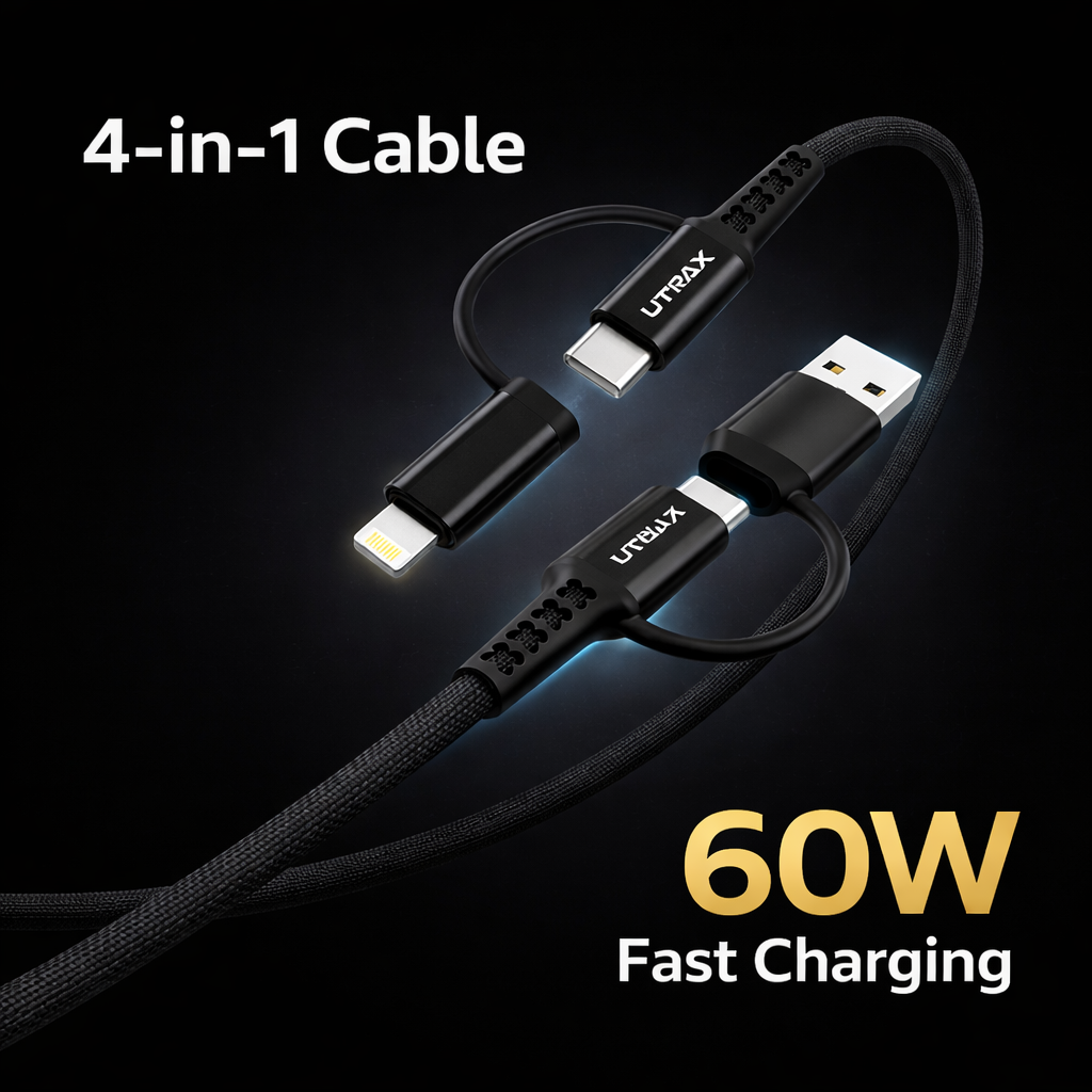 Utrax 60W 4in1 Fast Charge & Sync Cable - 1M