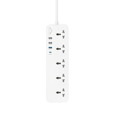 5-Socket Power Extender with Type-C PD & 3 USB Ports