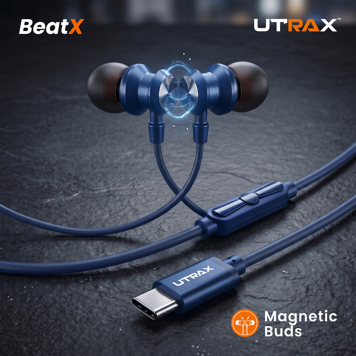 UTRAX BeatX Wired Earphones – Blue