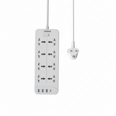 8-Socket Power Extender with Type-C PD & 3 USB Ports