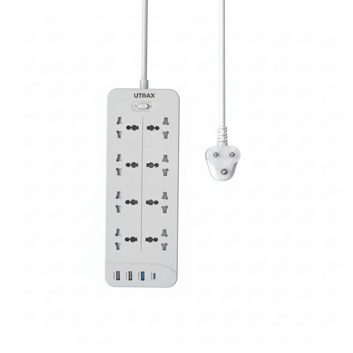 8-Socket Power Extender with Type-C PD & 3 USB Ports