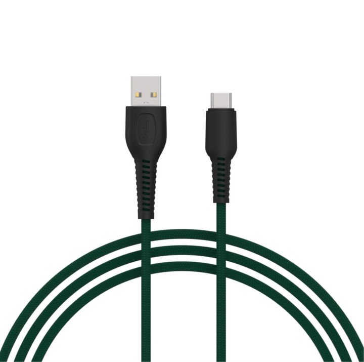 UTRAX Dash Pro 18 – 65W Braided USB-A to Type-C Cable (Green)
