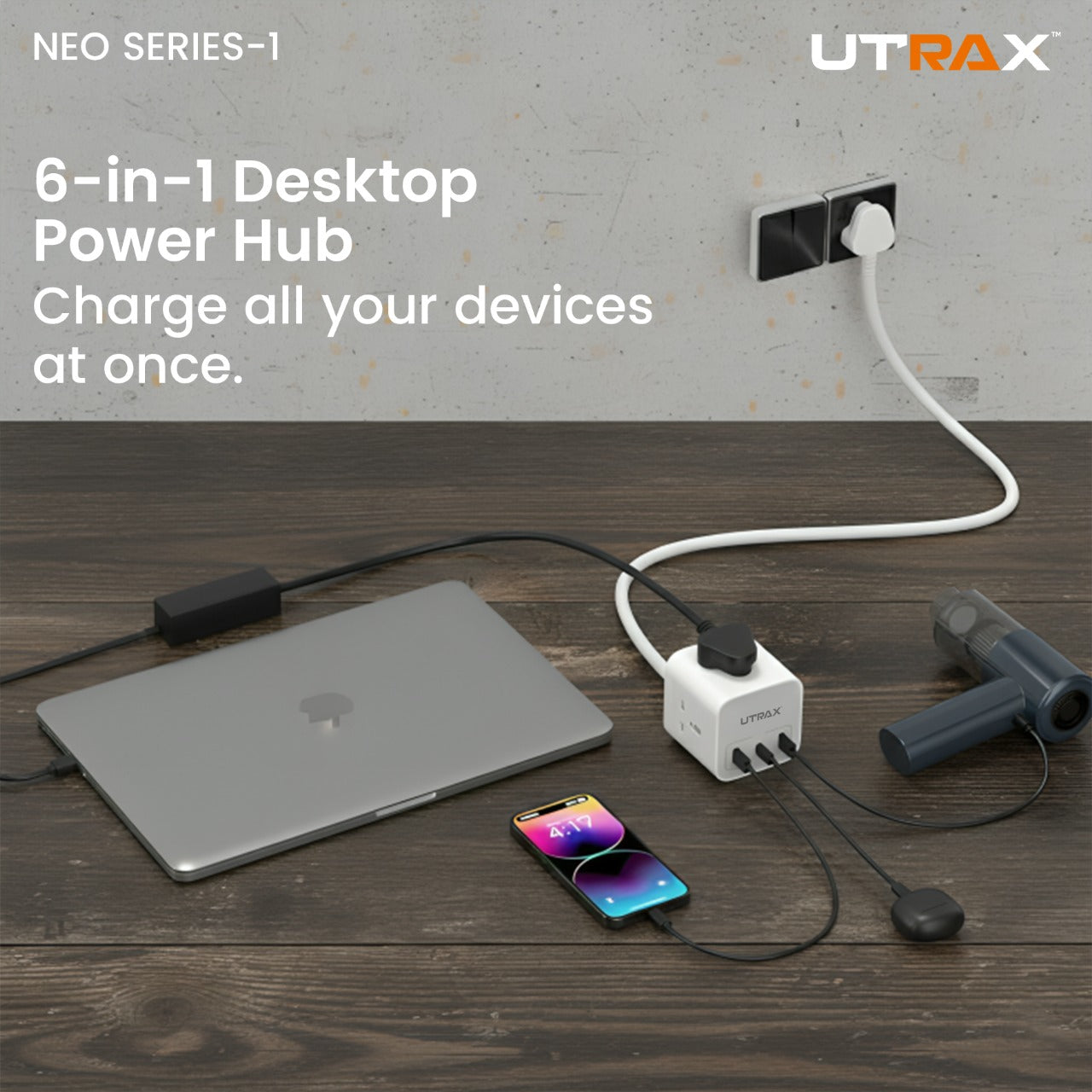 20W 6 in 1 Desktop Power Cube