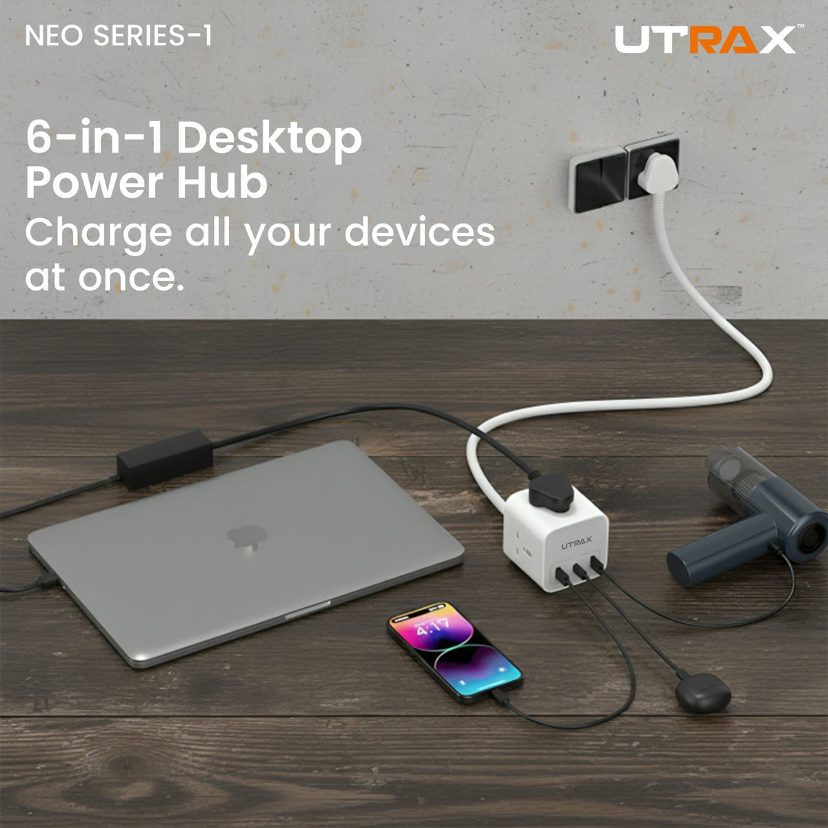 20W 6 in 1 Desktop Power Cube