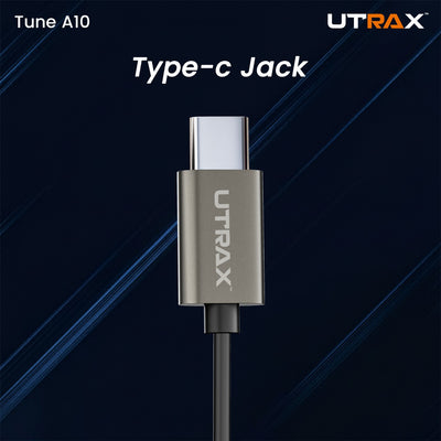 UTRAX Type-C Wired Earphones with mic, 1.2m anti-tangle cable and wide compatibility