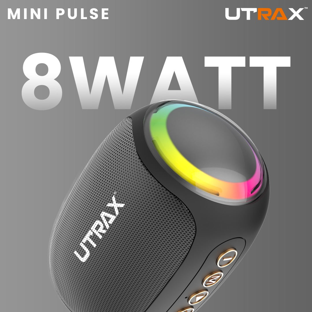 8W Premium Mini Pulse Portable Bluetooth Speaker With RGB Lights (New)