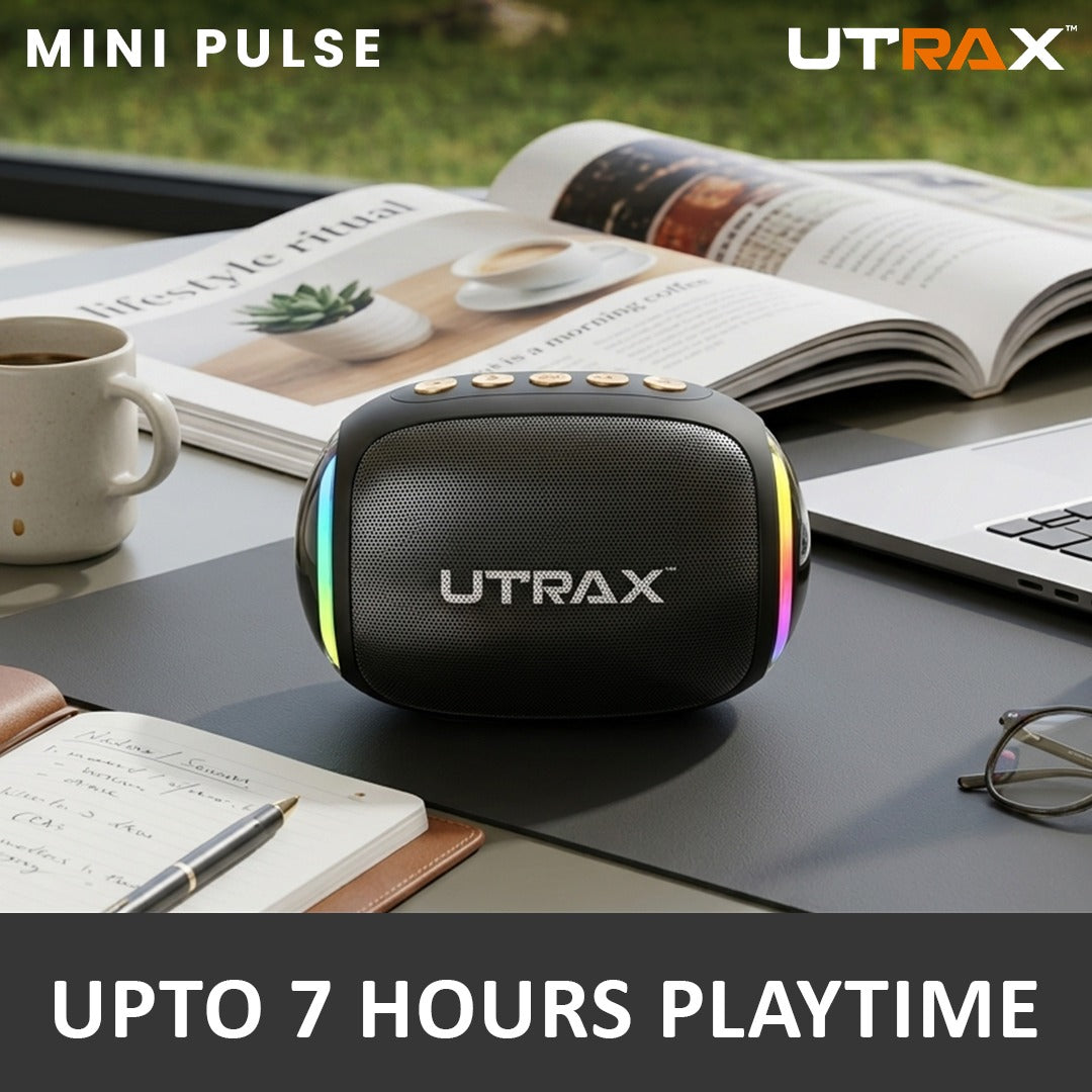8W Premium Mini Pulse Portable Bluetooth Speaker With RGB Lights (New)