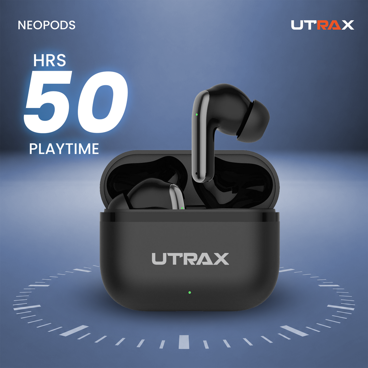 UTRAX NeoPods Black True Wireless Earbuds Bluetooth 5.0 & Smart Touch