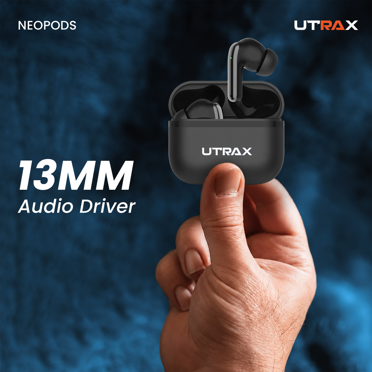 UTRAX NeoPods Black True Wireless Earbuds Bluetooth 5.0 & Smart Touch