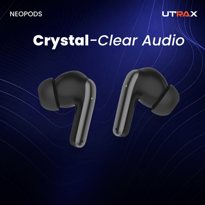 UTRAX NeoPods Black True Wireless Earbuds Bluetooth 5.0 & Smart Touch