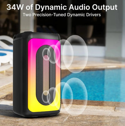 50W Premium Mini Party Maxx Bluetooth Speaker With Karoke Mic (Hamix)