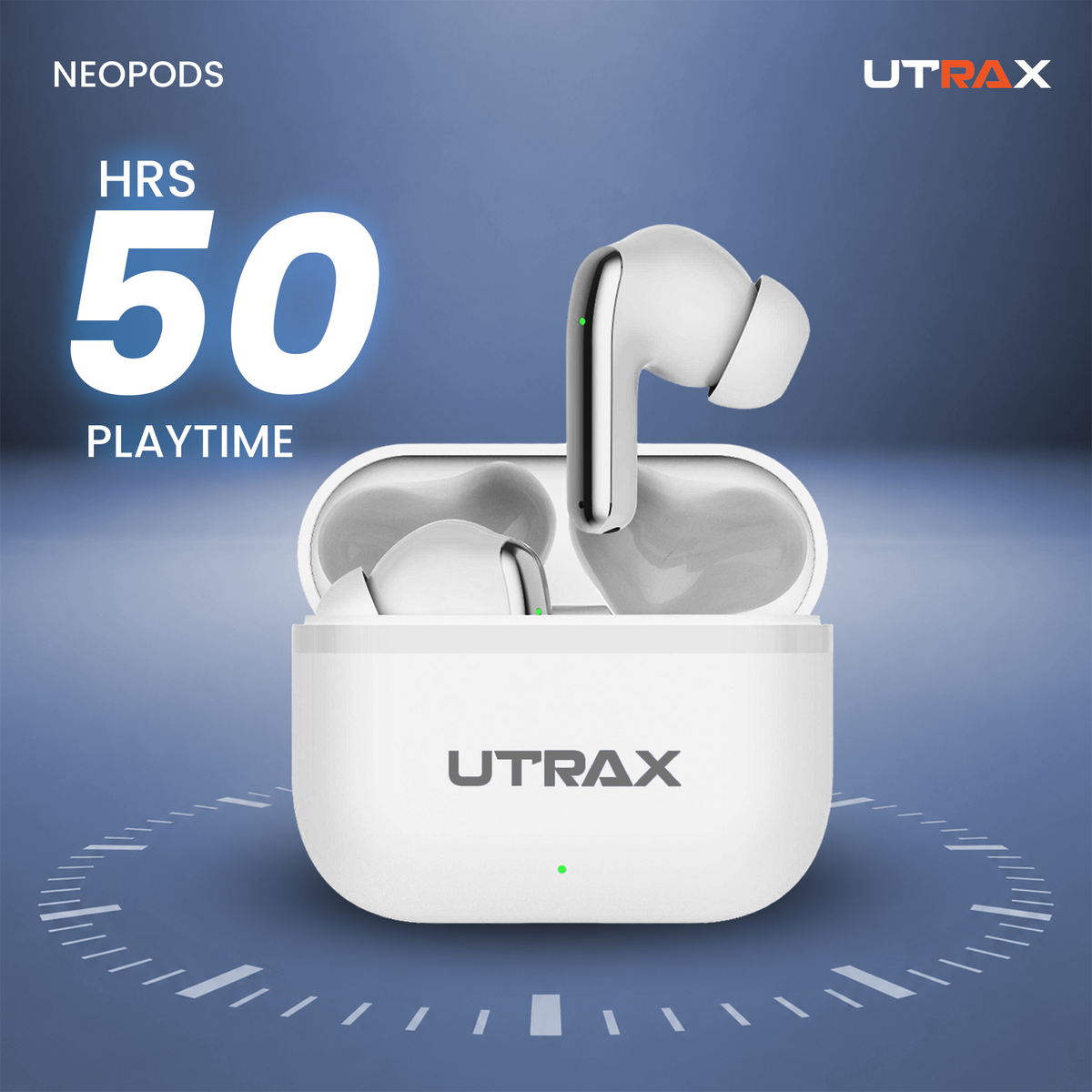 UTRAX NeoPods White True Wireless Earbuds Bluetooth 5.0 & Smart Touch