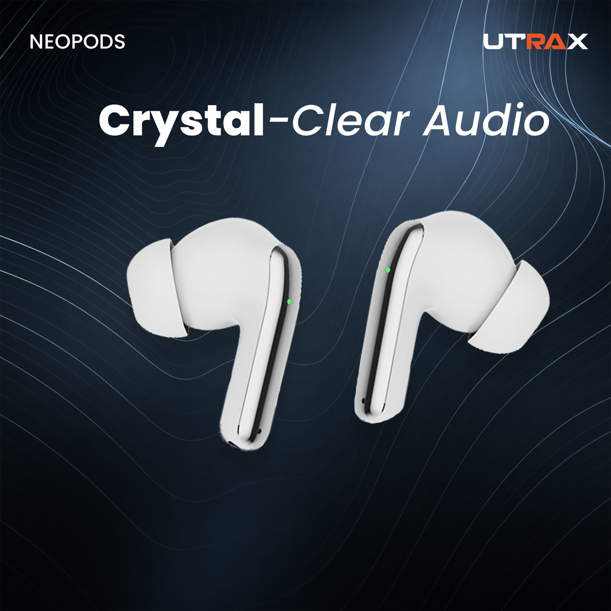 UTRAX NeoPods White True Wireless Earbuds Bluetooth 5.0 & Smart Touch